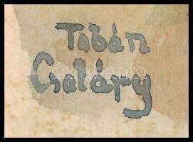 Csaláry jelzéssel: Tabán. Akvarell, papír, lap szélein és hátoldalán ragasztás nyomaival, foltos. 25...