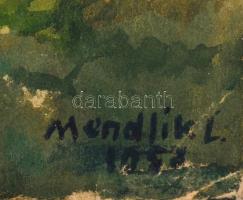 Mendlik Lajos (1903-1985): Virágzó kert. Akvarell, papír, jelzett, lap szélén szakadással, 24×30,5 c...