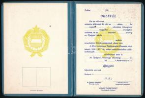 cca 1981 Újságíró képesítő oklevél, kitöltetlen