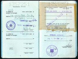 1979 Izraeli útlevél, román bejegyzéssel / Israeli passport