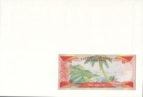 Kelet-Karibi Államok/Anguilla 1988. 1$ dekoratív, bankjegyes, bélyeges borítékon T:I