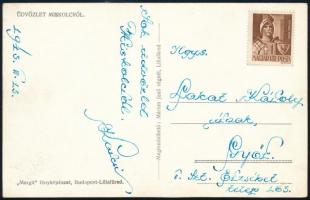 Lakat Károly (1920-1988) labdarúgó által édesapjának küldött képeslap