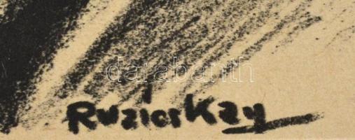 Ruzicskay György (1896-1993): Illusztráció a Szerelemkeresőből. Algrafia, papír, jelzett az algrafiá...