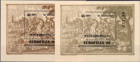 1992. Eurofilex blokk + eltérő színű változata (9.350)