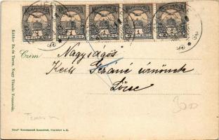 1912 Temesvár, Timisoara; Béga részlet és dohánygyár, uszályok, híd. Káldor Zs. és Társa kiadása / B...