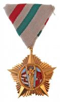 1984. Április Negyedike Érdemrend aranyozott, zománcozott Br kitüntetés mellszalaggal T:1- 1984. Order of Merit of April Fourth with ribbon C:AU NMK 720.