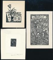 9 db ex libris magyar művészektől. bartos, Mata, Tápai, Nagy Á. Andruskó