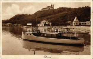 1930 Tihany, kikötő, motorcsónak