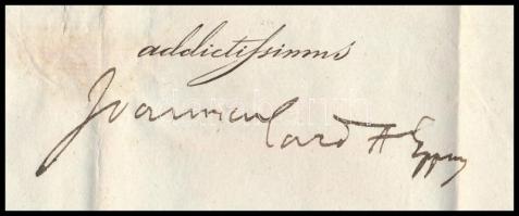 1864 Scitovszky János (1785-1866) bíboros, esztergomi érsek által aláírt levél