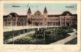 1906 Miskolc, pályaudvar, vasútállomás / railway station (EK)