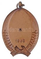 1950. "Magyar Munka Érdemérem" kitüntetés, hátlapján "1949" évszámmal, mellszala...