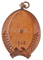 1950. "Magyar Munka Érdemérem" kitüntetés, hátlapján "1949" évszámmal, mellszala...