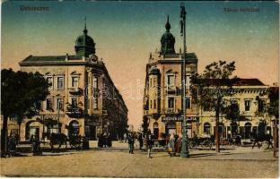 1929 Debrecen, Városi bérházak, piac, Marton Gyula és fia üzlete. Vasúti Levelezőlapárusítás 26. 1918. (EK)