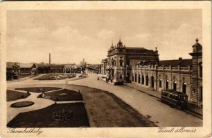 1928 Szombathely, vasútállomás, villamos (EK)