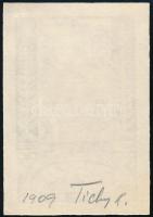 Tichy Kálmán (1888-1968): Ex libris Dr. Holl Jenő (1909). Klisényomat, papír, jelzett a metszeten, 8...