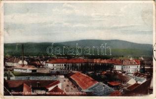 1929 Gyöngyös, város részlet háttérben a Kékestetővel (EK)