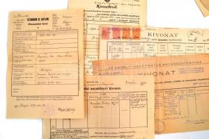 Kb. 40 db születési, keresztelési anyakönyvi kivonat