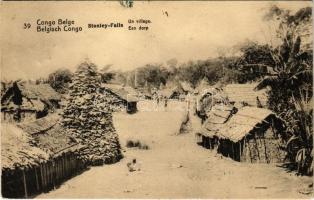 1912 Stanley-Falls, Un village / Boyoma Falls, village