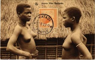 Jeunes filles Bantandu /native Congolese half-naked women