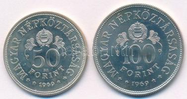 1969. 50Ft Ag + 100Ft Ag "Tanácsköztársaság" pár T:1 Adamo EM34, EM35