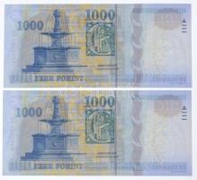2012. 1000Ft (2x) sorszámkövetők "DB" T:I