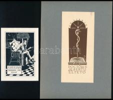 Össz. 4 db ex libris, különféle technikák, papír, részben papírra kasírozva, 3 db jelzett a dúcon, 9...