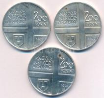 1977. 200Ft Ag (3xklf) "Magyar festők II. / Csontváry, Mányoki, Rippl-Rónai" érmesor T:BU ...