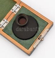 Színszűrő, piros-kék-zöld-sárga-átlátszó lencsékkel, tokkal, d: 5 cm