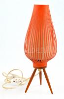 Retró narancssárga háromlábú hangulatlámpa, égő nélkül, m: 30 cm