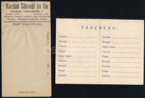 cca 1930 számolócédula, rajta 5 szegedi kereskedő nevével, foglalkozásával, elérhetőségével + cca 19...