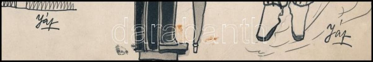 Jász jelzéssel, 1910-30 körül: Karikatúra. Tus, papír, lap szélén kissé sérült, 23,5x17,5 cm