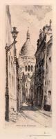 Léopold Robin (1877-1939): Párizs. Rézkarc, papír. J.n. Üvegezett keretben 6x14 cm
