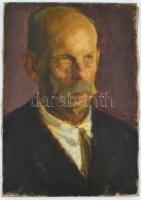 Pilényi Oszkár (1900 k.-?):: Férfi portré. Olaj, vászon, hátoldalán a vakrámán jelzett, 50x35 cm