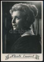 6 db fotó énekesekről, színésznőről,közte Aradszky László, Nicole Courcel, 9,5x6,5 és 24x18 cm közöt...