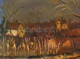 Fehér László jelzéssel: Őszi táj. Olaj, farost, foltos, fa keretben. 40x50 cm