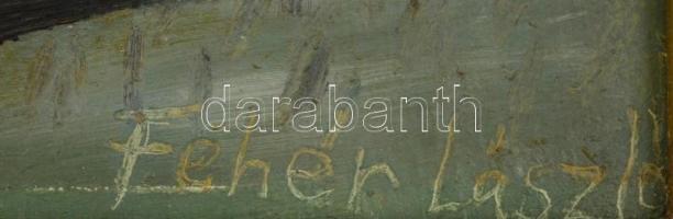 Fehér László jelzéssel: Őszi táj. Olaj, farost, foltos, fa keretben. 40x50 cm