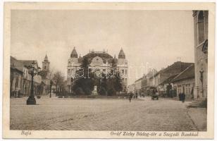 1928 Baja, Gróf Zichy Bódog tér, Szegedi bank (EK)