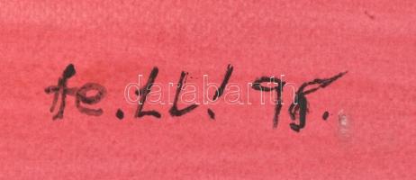 fe. Ll. '95 jelzéssel: Kompozíció. Olaj, akvarell, papír, 50×70 cm