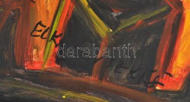 El Kazovszkij nyomán: Kaszások. Olaj, farost. 70x50 cm