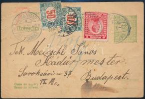 1921 Jugoszláv díjjegyes Budapestre, 250f portóval