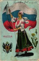 1908 Russia. Flag and folklore (EB)