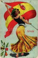 1907 Spain. Flag and folklore (EB)