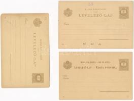 4 db RÉGI magyar litho Ezredéves Kiállítás képeslap, egy piros 5 krajcáros díjjegyes lappal / 4 pre-...