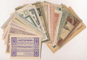Ausztria ~1920. ~70db-os szükségpénz tétel T:vegyes Austria ~1920. ~70pcs of necessity notes C:mixed