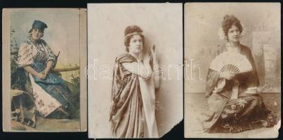 Blaha Lujza (1850-1926) a "nemzet csalogánya", 4 db sérült fotó + 1 db kartonra ragasztott...