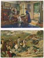 4 db RÉGI motívum képeslap: katonai, Napoleon (Stengel litho) / 4 pre-1945 motive postcards: military, Napoleon (Stengel litho)