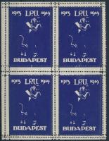 1913-1914 I.P.U. Budapest 4 db-os levélzáró kisív