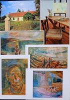 75 db MODERN képeslap: sok repro festménnyel / 75 modern postcards: many repro paintings