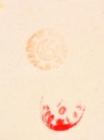 6 db kézzel festett kerámia, fajansz edény. Gránit, Bélapátfalva, stb