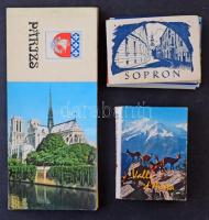 11 db MODERN külföldi és magyar képeslapfüzet és leporello / 11 modern Hungarian and European postcard booklets and leporellos